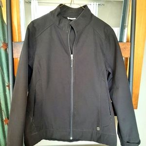 AVIA Womens fleece lined black zip front windbreaker size large